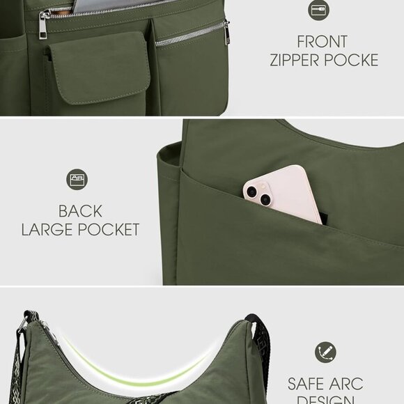 KALIDI Nylon Crossbody Bags for Women Trendy Cross Body Purse with Multiple Pock - Picture 4 of 6